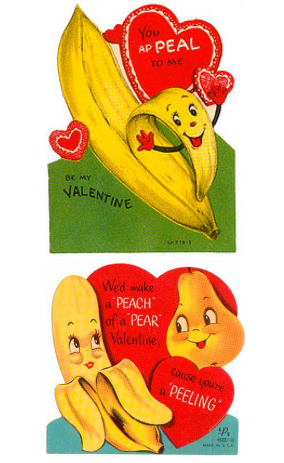 Vintage Banana Valentines