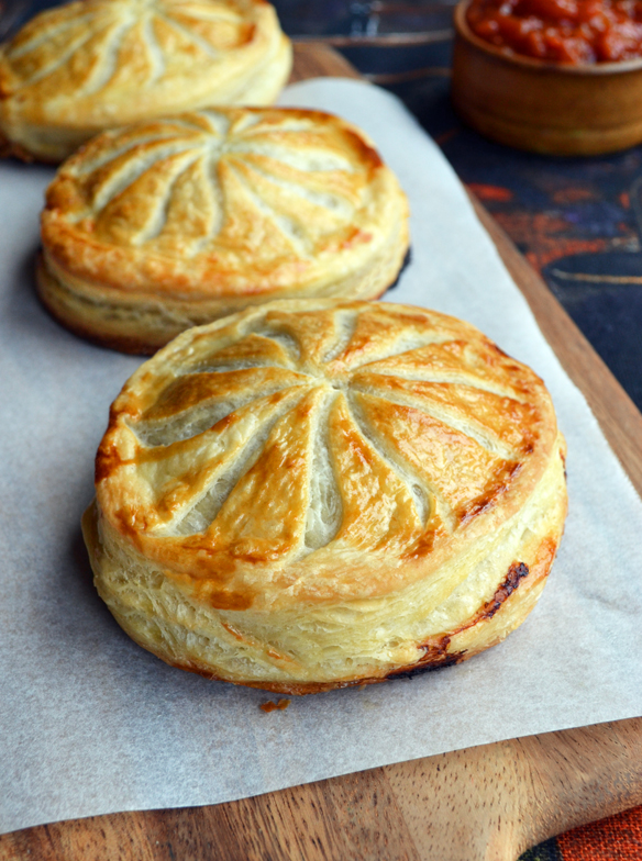 Beef and mushroom Pithiviers. One Equals Two